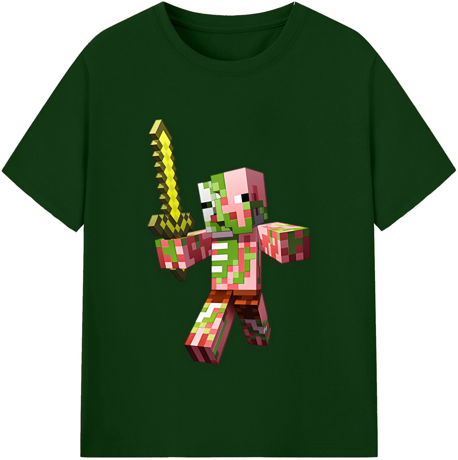 （画像用） マインクラフト ブロックの世界 Minecraft MC Block world 綿100％半袖Tシャツ（フロントプリント）